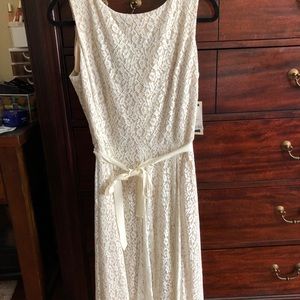 Cream lace midi dress